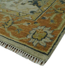 Beige and Gold 8x10 Traditional Oriental Oushak wool Rug by The Rug Decor