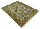 Beige and Gold 8x10 Traditional Oriental Oushak wool Rug by The Rug Decor