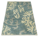 Beige and Gray 2x3 Hand Knotted Traditional Persian Oushak Wool Rug | N5923