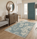 Beige and Gray Hand Knotted Wool Oushak Area Rug 2x3 Feet Traditional Persian Style