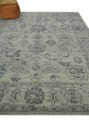 Beige and Gray 8x10 hand knotted Oushak wool Area rug by The Rug Decor