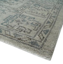 Beige and Gray 8x10 hand knotted Oushak wool Area rug by The Rug Decor