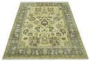 Beige and Gray 8x10 Hand Knotted Traditional Oriental Oushak Wool area rug by The Rug Decor