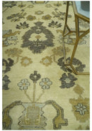 Beige and Gray 8x10 Hand Knotted Traditional Oriental Oushak Wool area rug by The Rug Decor