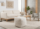 Beige and Gray Modern Chevron Handwoven Viscose Pouf Ottoman Style Floor Cushion