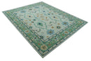 Beige and Green traditional Floral Oriental Oushak Hand Tufted Multi Size wool rug by The Rug Decor