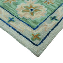 Beige and Green traditional Floral Oriental Oushak Hand Tufted Multi Size wool rug by The Rug Decor
