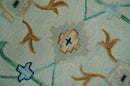 Beige and Green traditional Floral Oriental Oushak Hand Tufted Multi Size wool rug by The Rug Decor