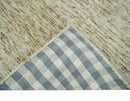 Beige and Ivory Wool Hand Woven Rug - Modern Solid Mixed Pile by The Rug Decor