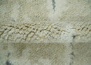 Beige and Ivory Traditional Hand Knotted 8x10 Geometrical Pattern Wool Area Rug by The Rug Decor