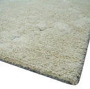 Beige and Ivory Traditional Hand Knotted 8x10 Geometrical Pattern Wool Area Rug by The Rug Decor
