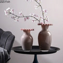 GobekUsa Pink Flower Edge Glass Vase: Desk Hydroponics Plant Pot for Floral Arrangement