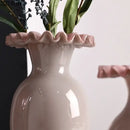 GobekUsa Pink Flower Edge Glass Vase: Desk Hydroponics Plant Pot for Floral Arrangement