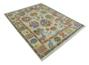 Beige and Rust Hand-Knotted Traditional Oushak Wool Area Rug by The Rug Decor