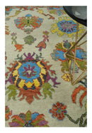 Beige and Rust Hand-Knotted Traditional Oushak Wool Area Rug by The Rug Decor