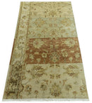 Beige And Rust Traditional Serapi Design Hand Knotted 2x5 Wool Area Rug