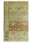 Beige And Rust Traditional Serapi Design Hand Knotted 2x5 Wool Area Rug