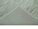 Ivory and Teal Hand Tufted Wool Area Rug Modern Stripes 8x10
