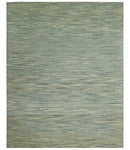 Beige and Teal 8x10 Modern stripes Design Hand Tufted wool area rug