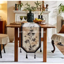 GobekUsa Bamboo Leaf Swallow Print Table Runner for Chinoiserie Chic Farmhouse Decor