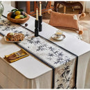 GobekUsa Bamboo Leaf Swallow Print Table Runner for Chinoiserie Chic Farmhouse Decor