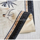 GobekUsa Bamboo Leaf Swallow Print Table Runner for Chinoiserie Chic Farmhouse Decor