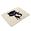 Beige & black cat linen placemat set for dining room table decor by Decorbites