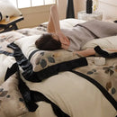 GobekUsa Ice Rayon Summer Bedding Set with Lace - Silky & Cozy Single/Double Bed Set