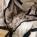 GobekUsa Ice Rayon Summer Bedding Set with Lace - Silky & Cozy Single/Double Bed Set