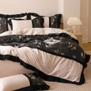 GobekUsa Ice Rayon Summer Bedding Set with Lace - Silky & Cozy Single/Double Bed Set