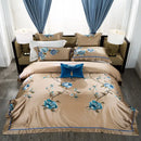 GobekUsa Embroidered Egyptian Cotton Bedding Set - Queen King Linens, 200S Thread Count