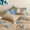 GobekUsa Bow-knot Embroidered Velvet Duvet Bedding Set cozy winter bedding with pillowcase