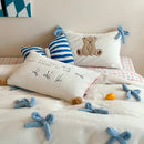 GobekUsa Bow-knot Embroidered Velvet Duvet Bedding Set cozy winter bedding with pillowcase