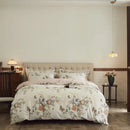 GobekUsa Butterfly Blooming Flowers Print 100% Egyptian Cotton Bedding Set