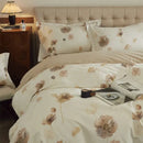 GobekUsa Butterfly Blooming Flowers Print 100% Egyptian Cotton Bedding Set