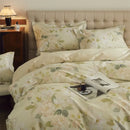 GobekUsa Butterfly Blooming Flowers Print 100% Egyptian Cotton Bedding Set