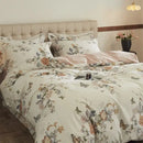 GobekUsa Butterfly Blooming Flowers Print 100% Egyptian Cotton Bedding Set