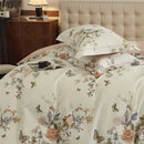 GobekUsa Butterfly Blooming Flowers Print 100% Egyptian Cotton Bedding Set