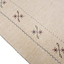 Wool Area Rug Beige Ivory Border Hand Loomed Artisan Crafted by The Rug Decor