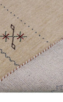 Wool Area Rug Beige Ivory Border Hand Loomed Artisan Crafted by The Rug Decor