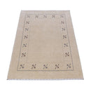 Beige Border Design Hand Loomed Wool Area Rug
