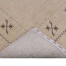 Beige Border Design Hand Loomed Wool Area Rug
