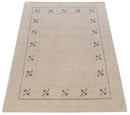 Wool Area Rug Beige Ivory Border Hand Loomed Artisan Crafted by The Rug Decor