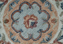 Beige, Brown and Blue Hand Tufted floral Aubusson design 8x10 wool Area Rug by The Rug Decor