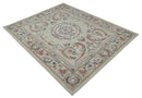 Beige, Brown and Blue Hand Tufted floral Aubusson design 8x10 wool Area Rug by The Rug Decor