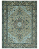 Beige, Brown and Silver Hand Knotted Traditional Multi size wool Area Rug