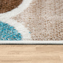 Beige Brown Area Rug for Living Room Moroccan Pattern