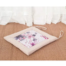 Beige & brown non-slip linen seat cushion dining room chair pad by Decorbites