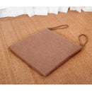 Beige & brown non-slip linen seat cushion dining room chair pad by Decorbites