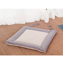 Beige & brown non-slip linen seat cushion dining room chair pad by Decorbites